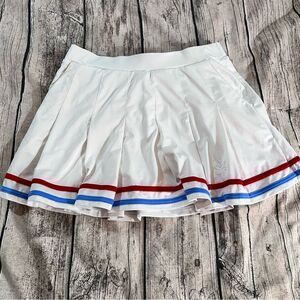 Boast White Skater Skort, Red & Blue Stripes; Pickleball, Golf, Tennis Size S